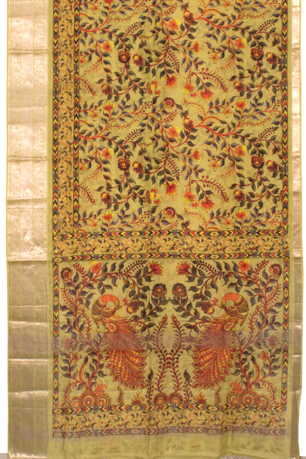 Digital Printed Mangalgiri Silk Cotton Saree 10058427