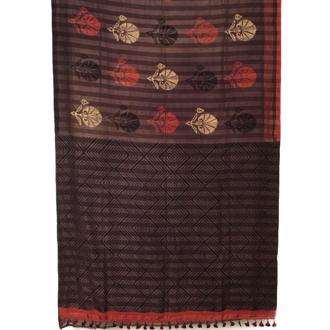 Dabu Printed Natural Dye Mulberry Silk Saree 10054466