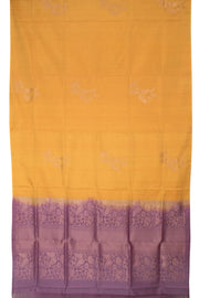 Butter Yellow Handloom Borderless Kanjivaram Soft Silk Saree 10059460