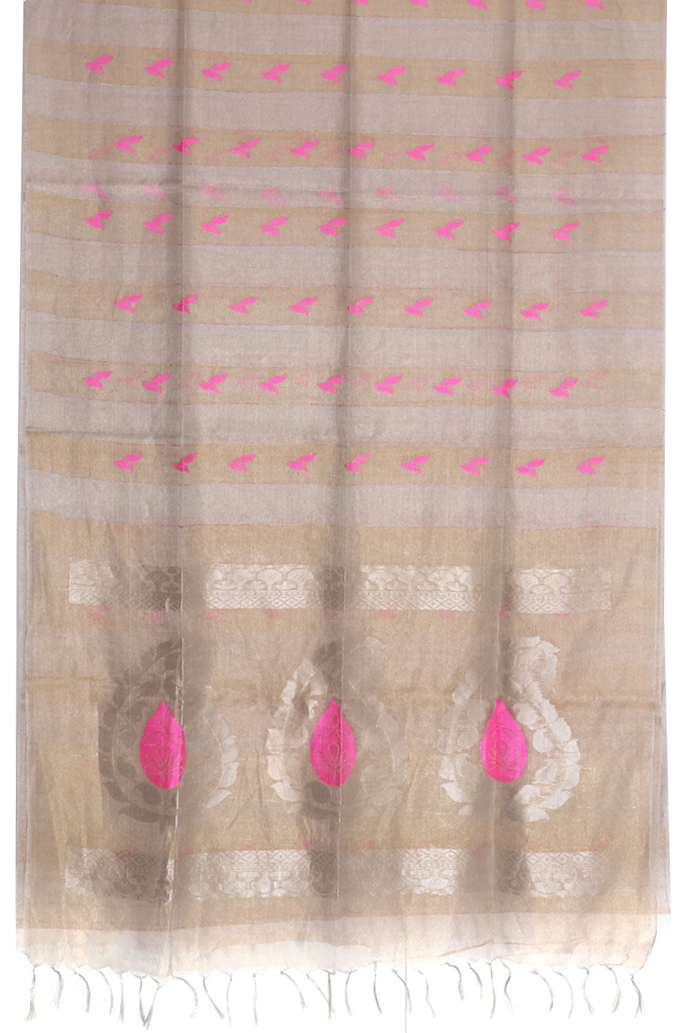 Dull Gold Handloom Tissue Silk Saree 10059480
