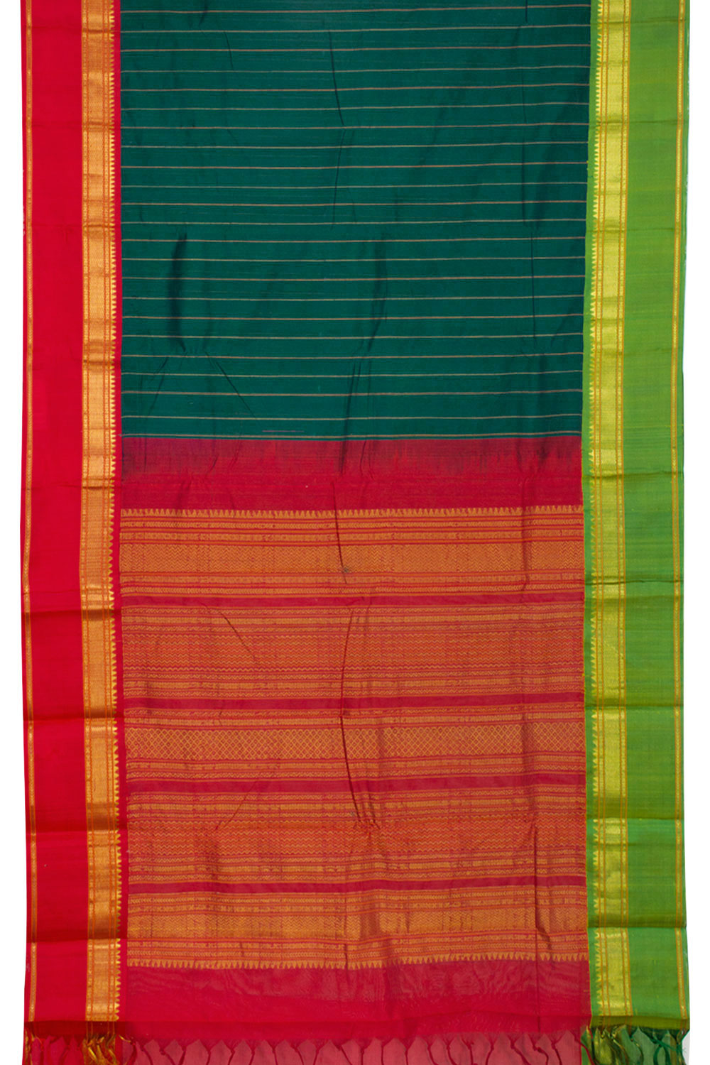 Green Handloom Kanchi Silk Cotton Saree  10061792