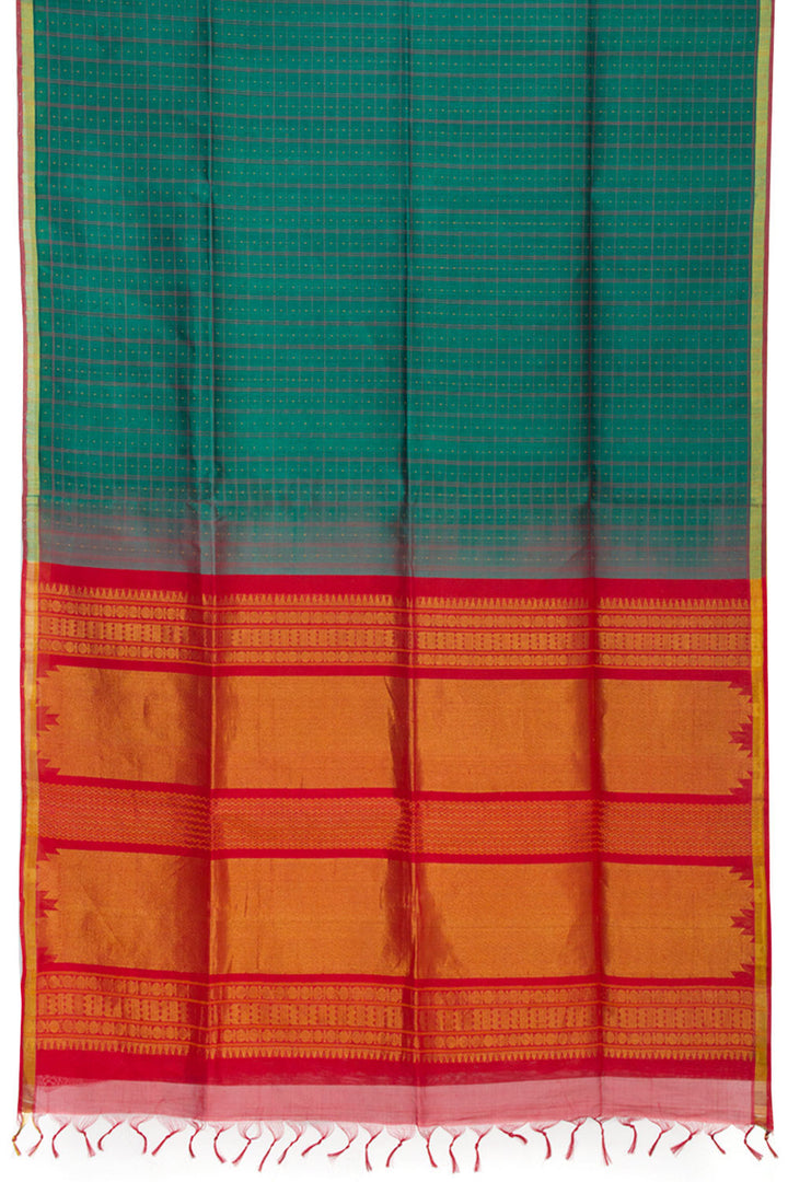Green Handloom Kanchi Silk Cotton Saree  10061802