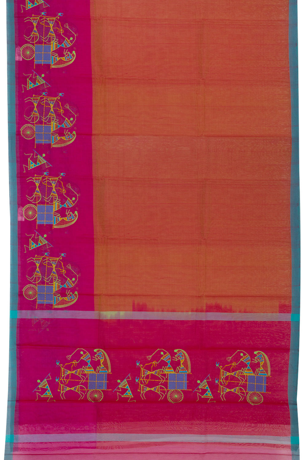 Brown Warli Embroidered Silk Cotton Saree  10061820