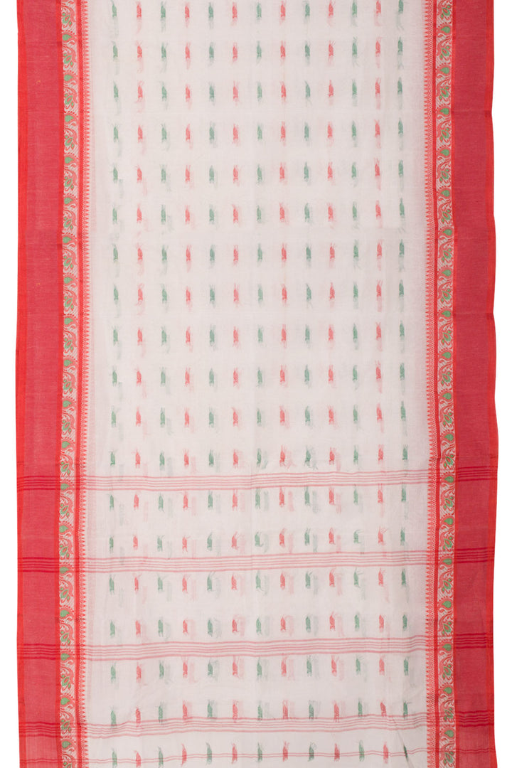 White Handloom Bengal Tant Cotton Saree 10058864