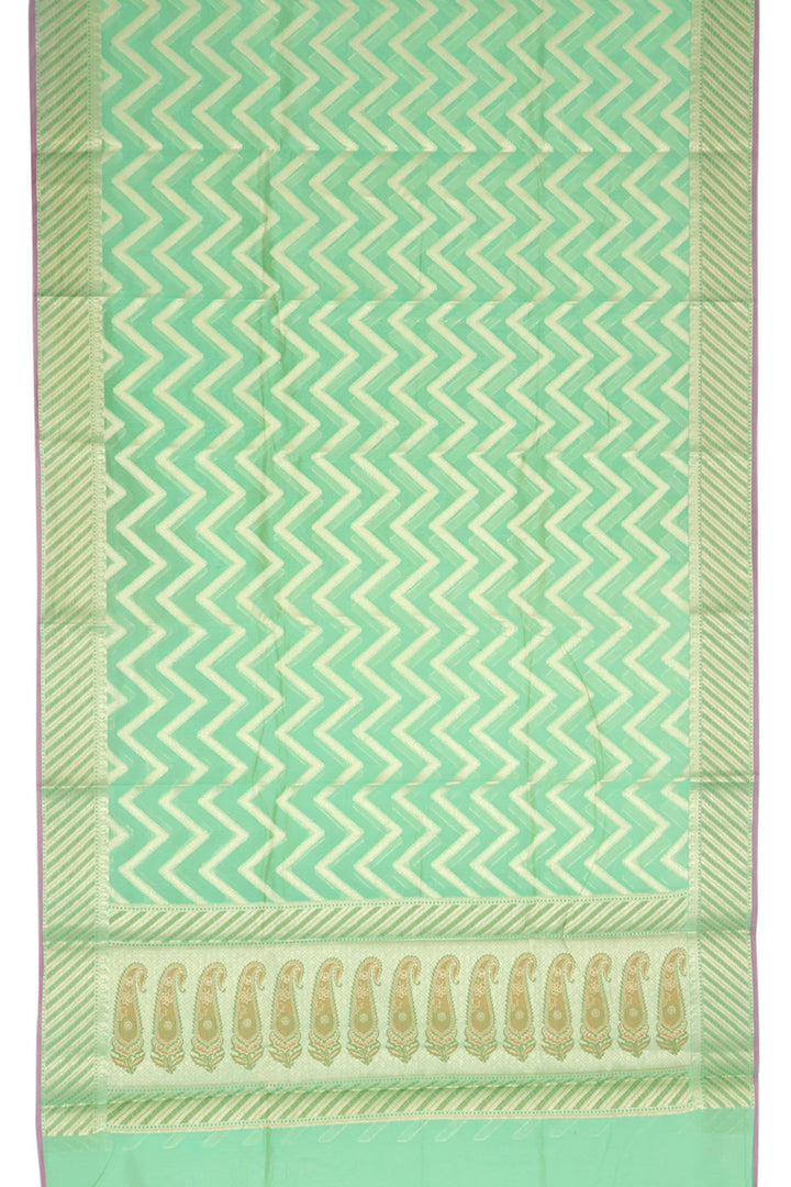 Parrot Green Handloom Banarasi Cotton Saree 10059731