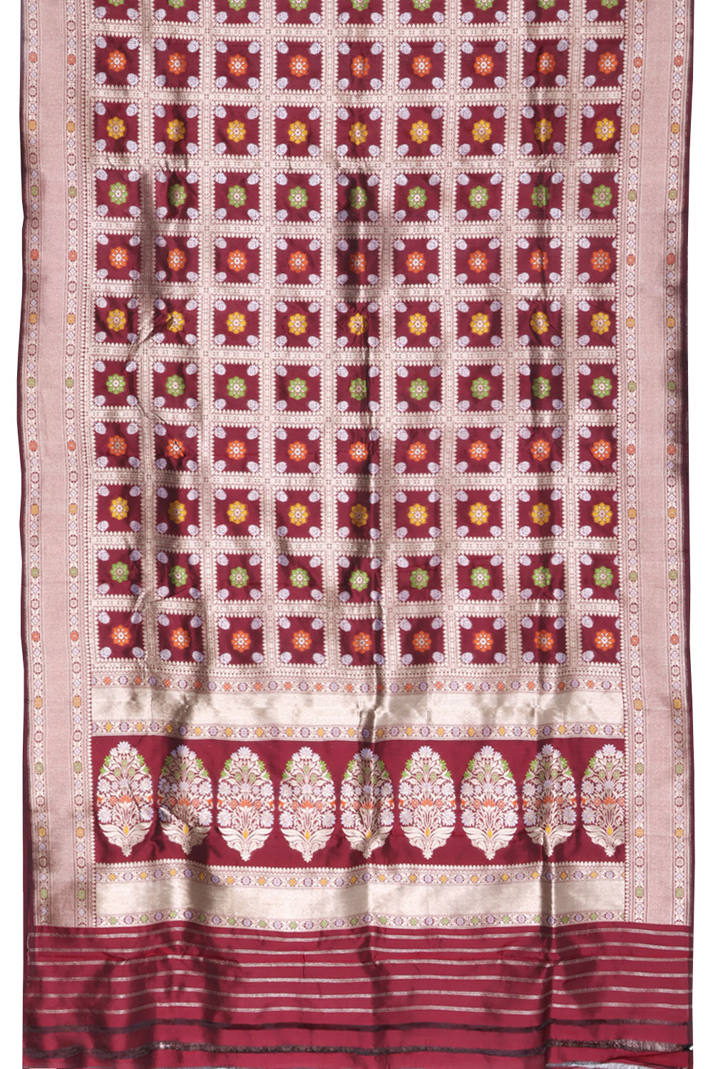 Burgundy Handloom Banarasi Katan Silk Saree 10059745
