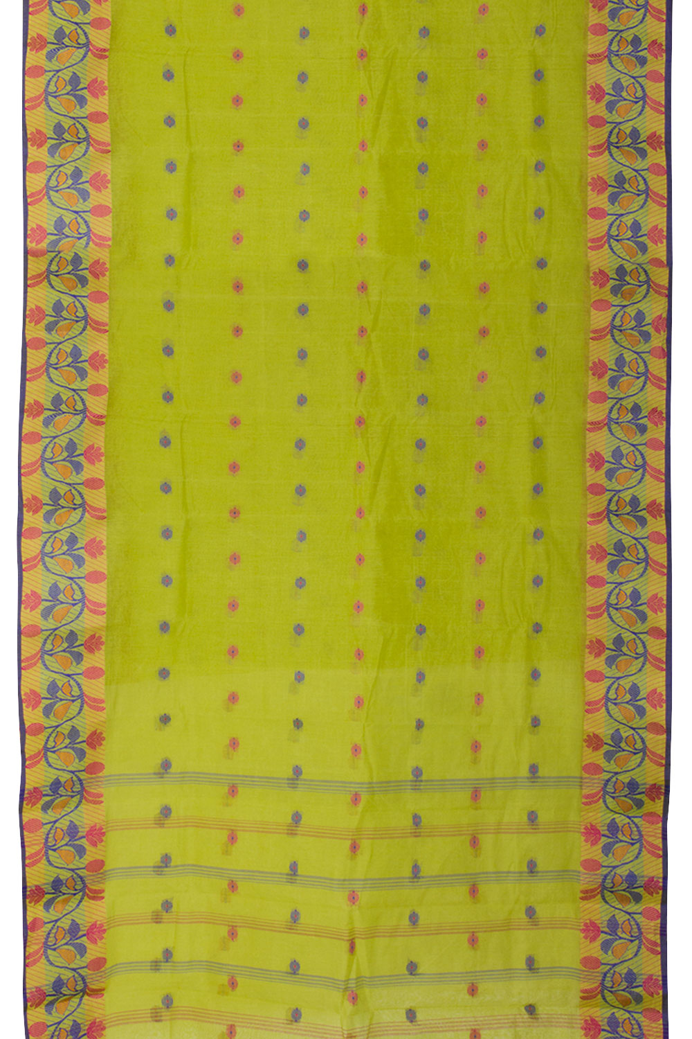 Green Handloom Bengal Tant Cotton Saree 10059780