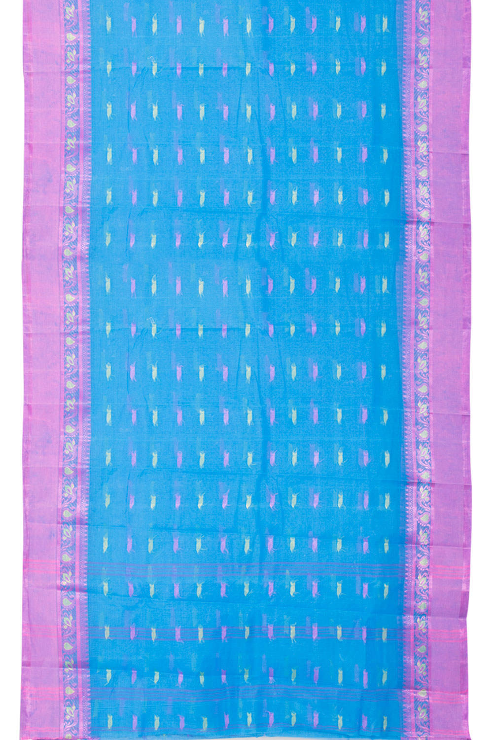 Azure Blue Bengal Cotton Saree 10059787