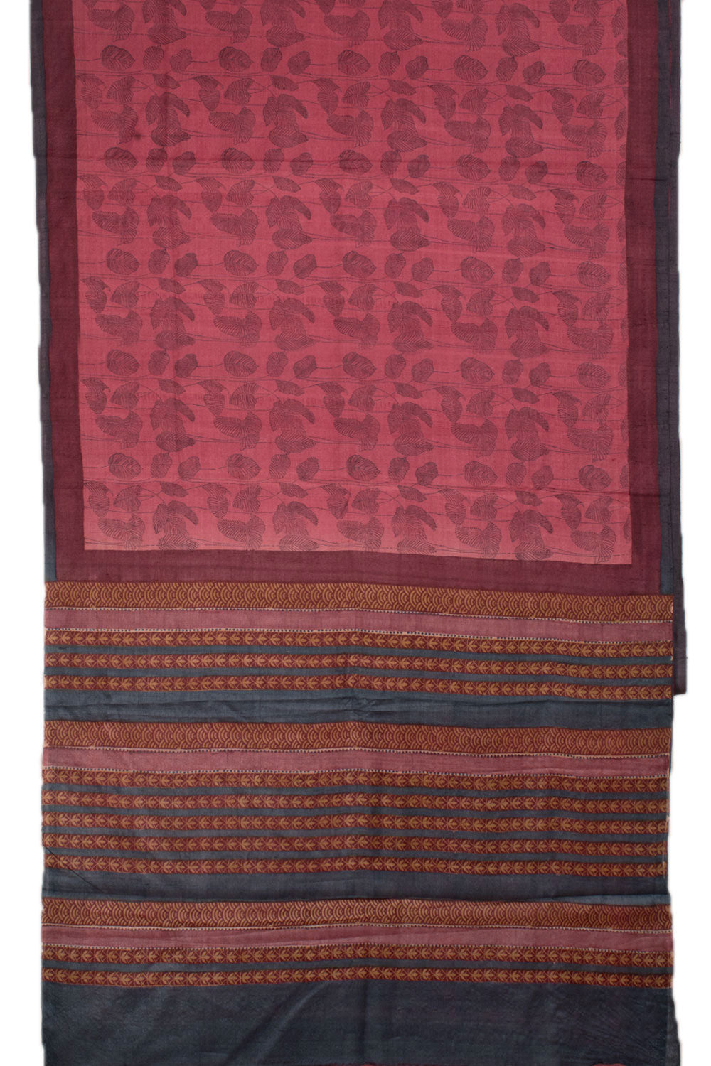 Hand Block Printed Tussar Silk Saree 10057903