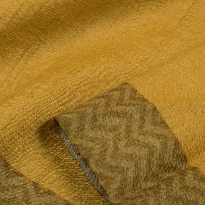 Hand Block Printed Tussar Silk Salwar Suit Material 10055461
