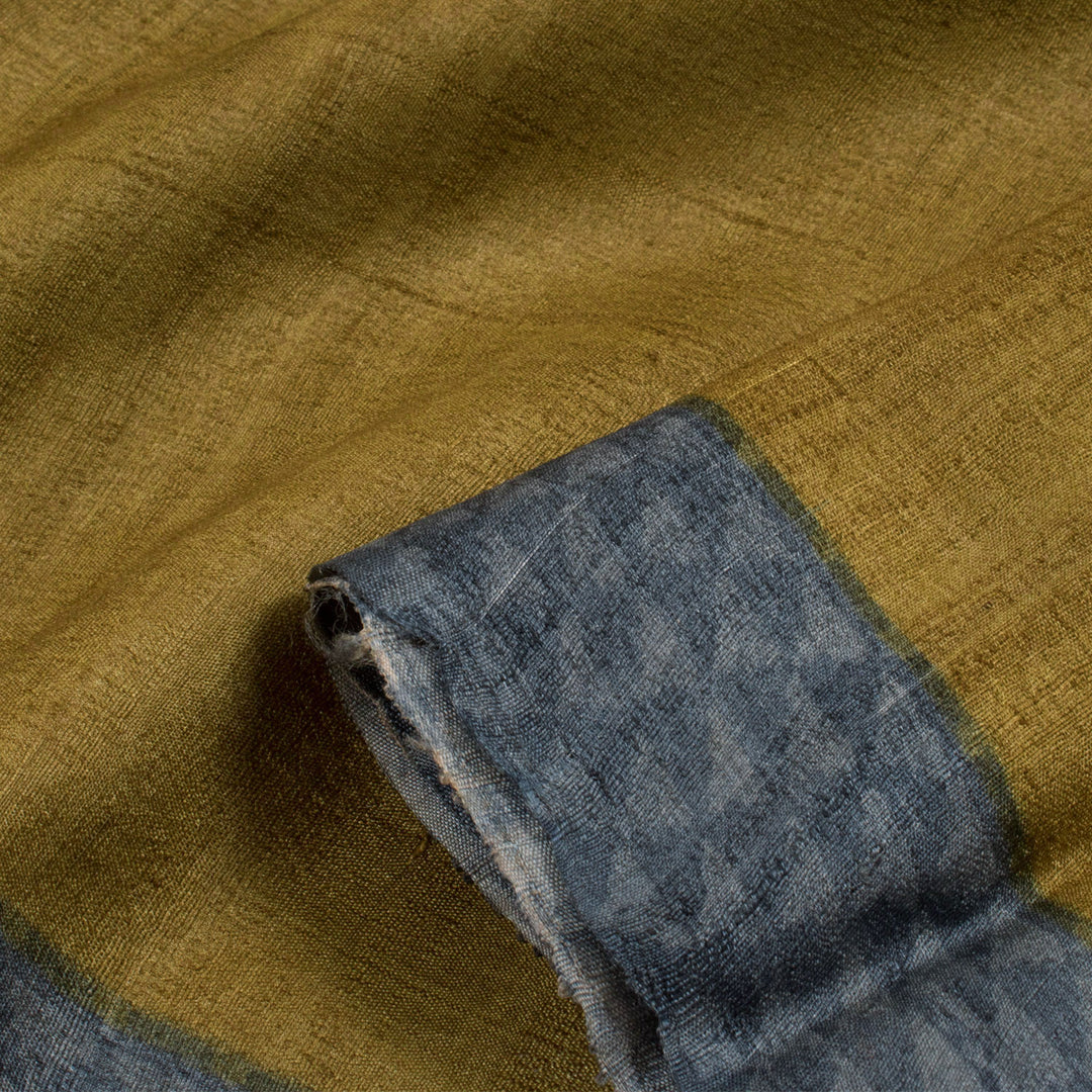 Hand Block Printed Tussar Silk Salwar Suit Material 10055466