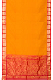 Orange Handwoven Gadwal Kuttu Cotton Saree 10061422
