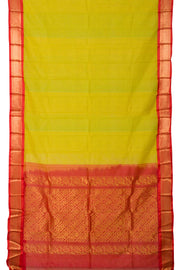 Lemon Yellow Handwoven Gadwal Kuttu Cotton Saree 10061433