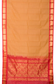 Butterscotch Orange Handwoven Gadwal Kuttu Cotton Saree 10061434