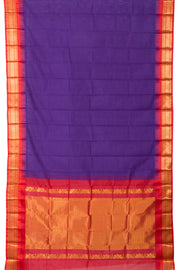 Purple Handwoven Gadwal Kuttu Cotton Saree 10061439