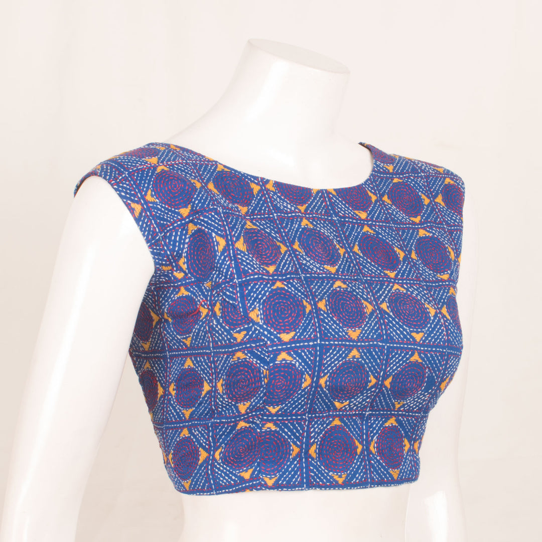 Kantha Embroidered Sleeveless Cotton Blouse 10059238
