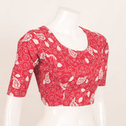 Red Kantha Embroidered Cotton Blouse 10059243