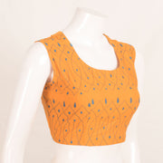 Orange Kantha Embroidered Sleeveless Cotton Blouse 10059245