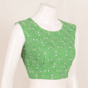 Kantha Embroidered Sleeveless Cotton Blouse 10059251