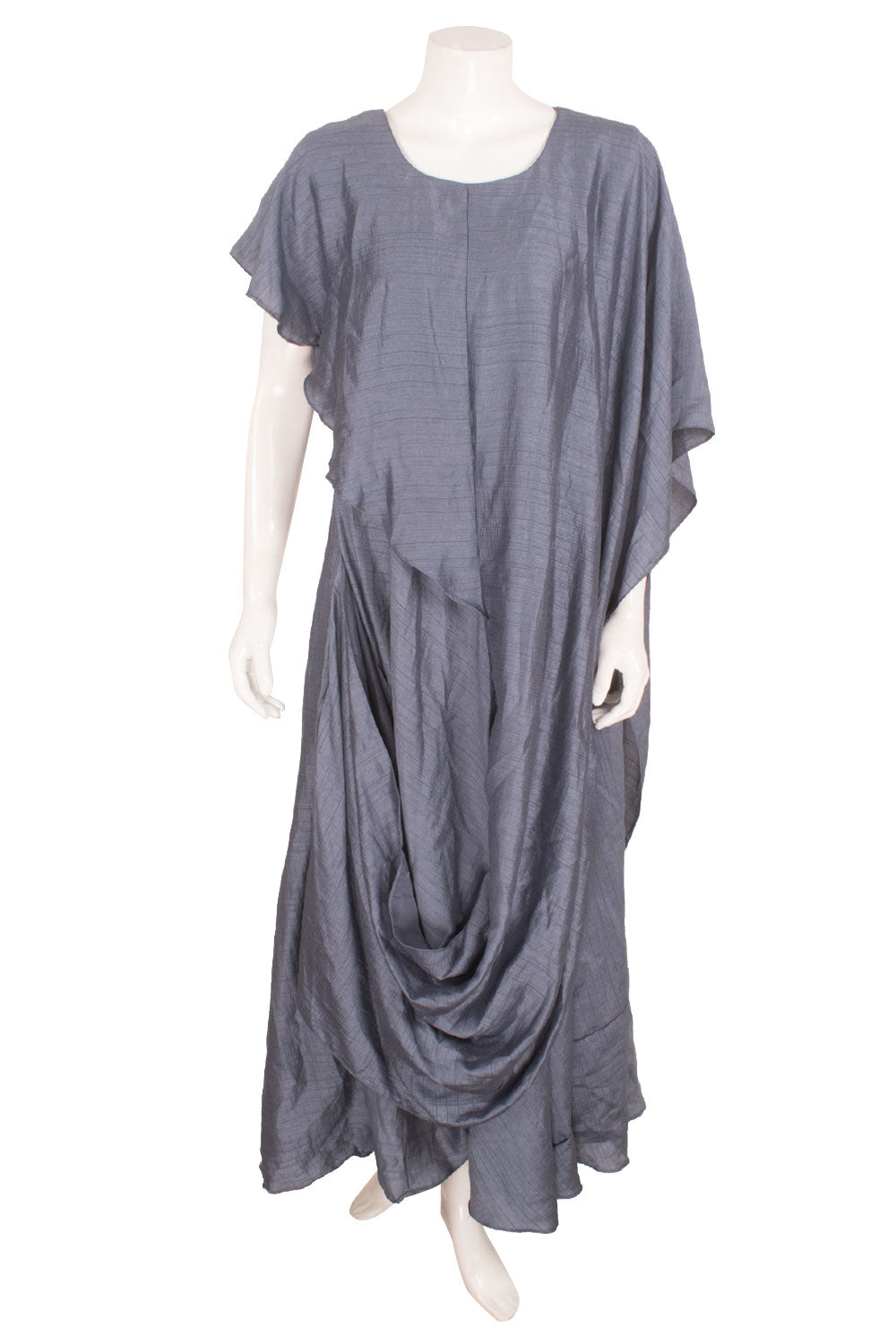Handcrafted Silk Drape Dress 10058311