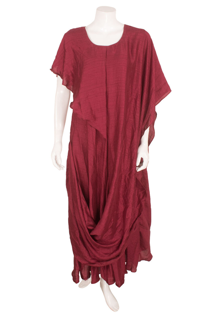 Handcrafted Silk Drape Dress 10058313