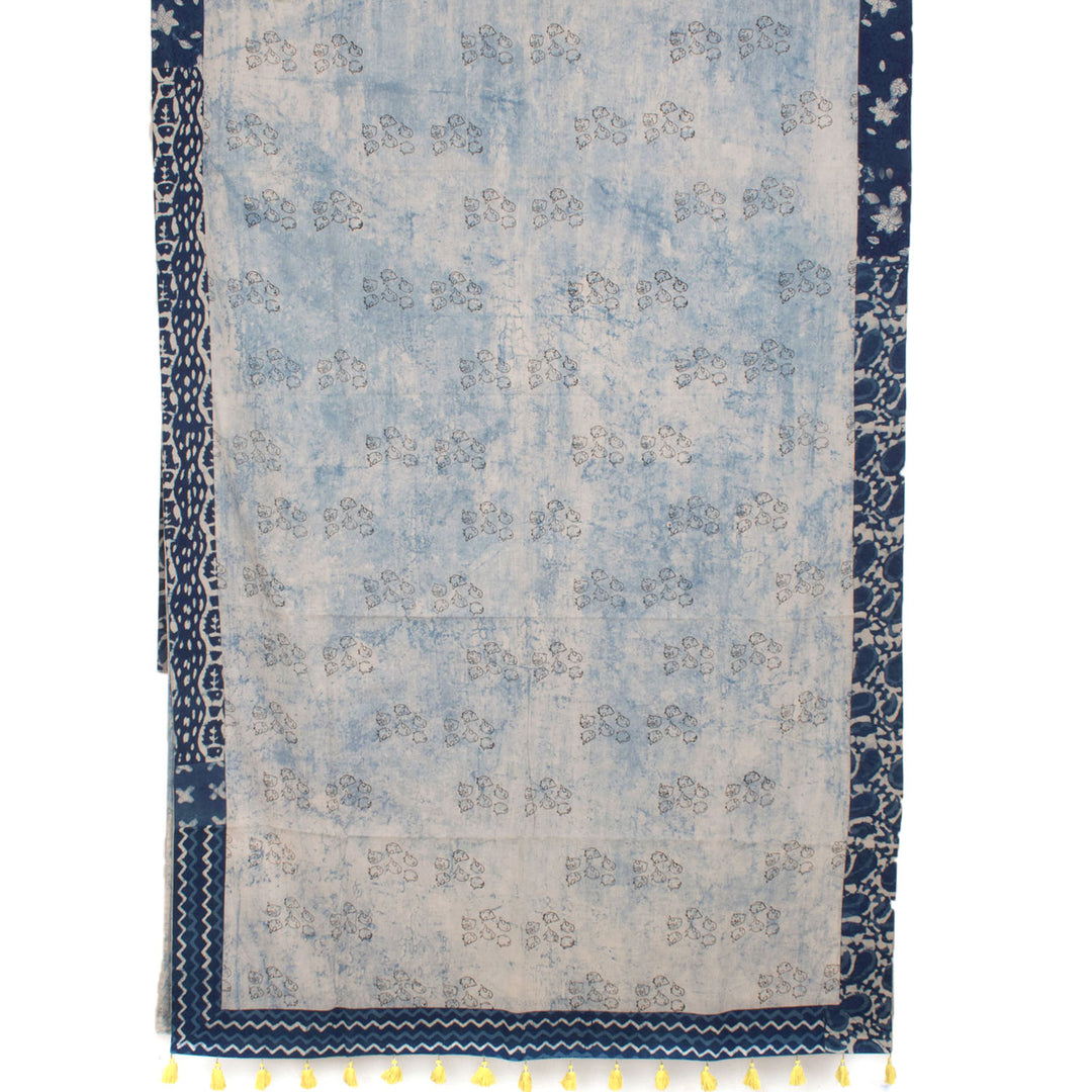 Hand Block Printed Mulmul Cotton Saree 10056966