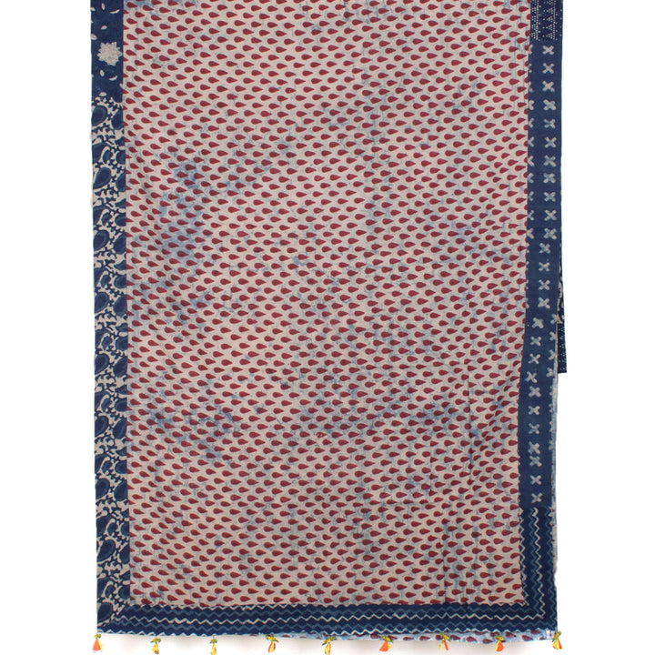 Hand Block Printed Mulmul Cotton Saree 10056967