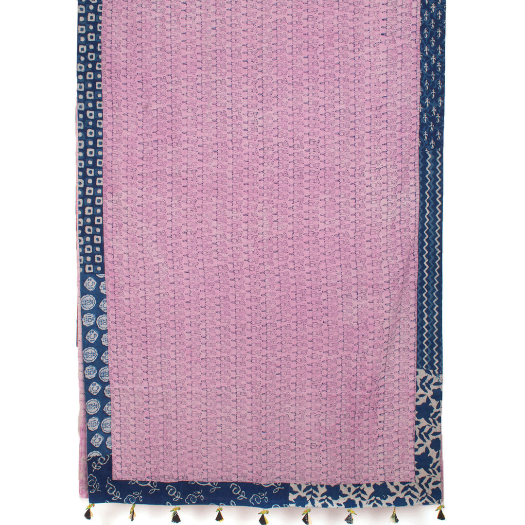 Hand Block Printed Mulmul Cotton Saree 10056968