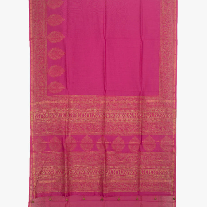 Hand Block Printed Chanderi Silk Cotton Saree 10056984