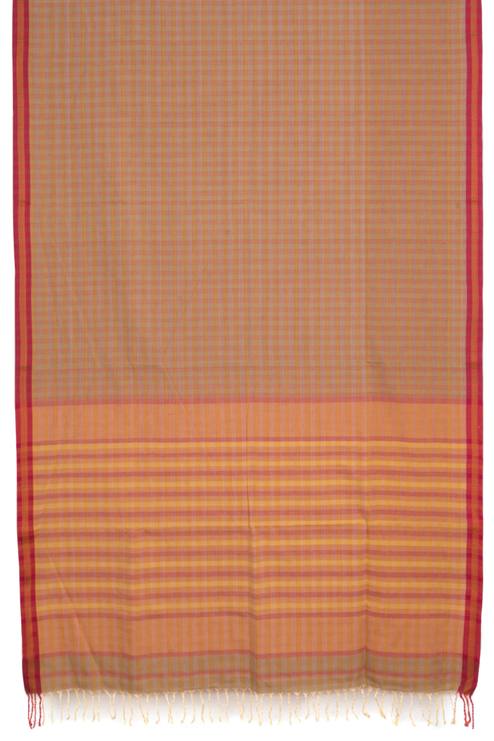 Handloom Checked Cotton Saree 10059094