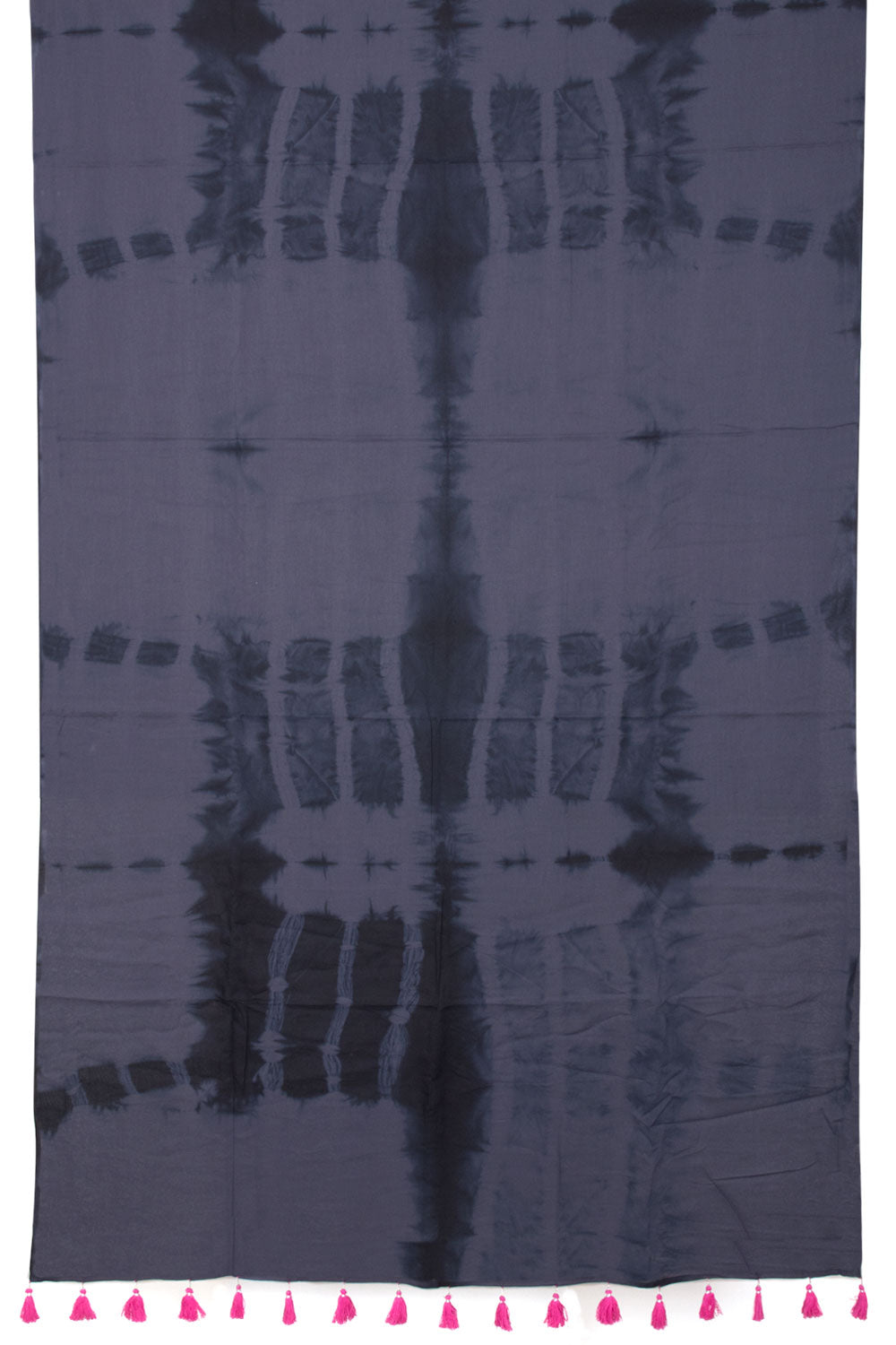Bluish Grey Shibori Printed Mulmul Cotton Saree 10059906