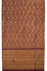 Maroon Pure Zari Borderless Bridal Jacquard Kanjivaram Silk Saree 10059220