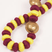 Handcrafted Necklace With Thread And Brass Beads 10054927