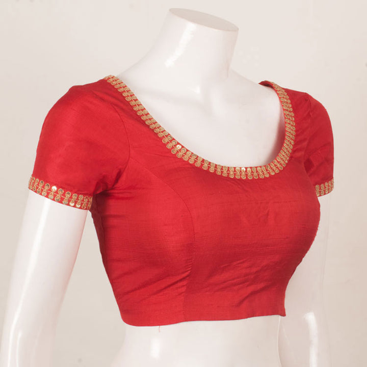 Hand Embroidered Raw Silk Blouse 10053464