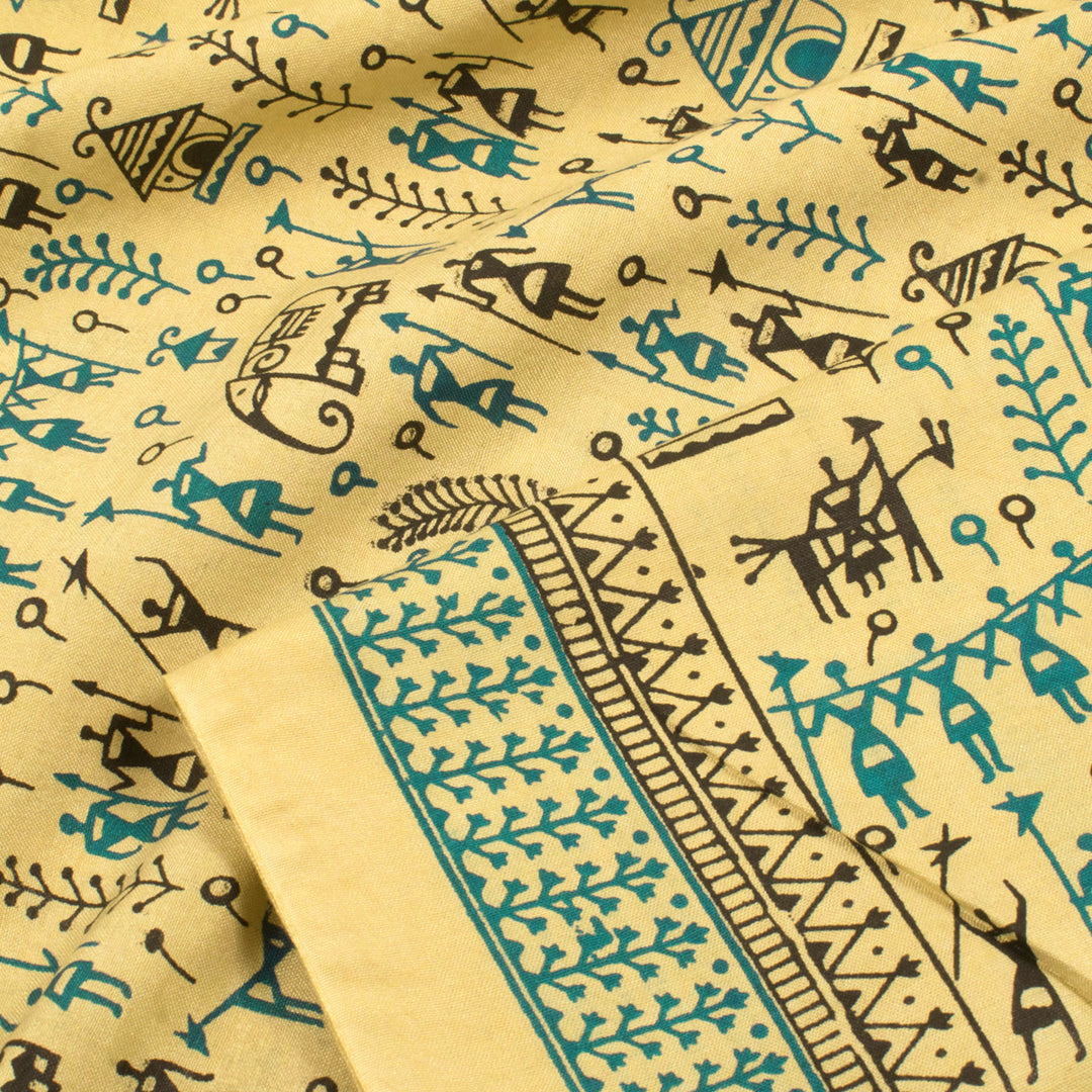 Printed Bhagalpur Silk Salwar Suit Material 10056889