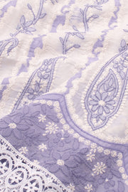 Chikankari Embroidered Cotton Anarkali Suit Material 10057957