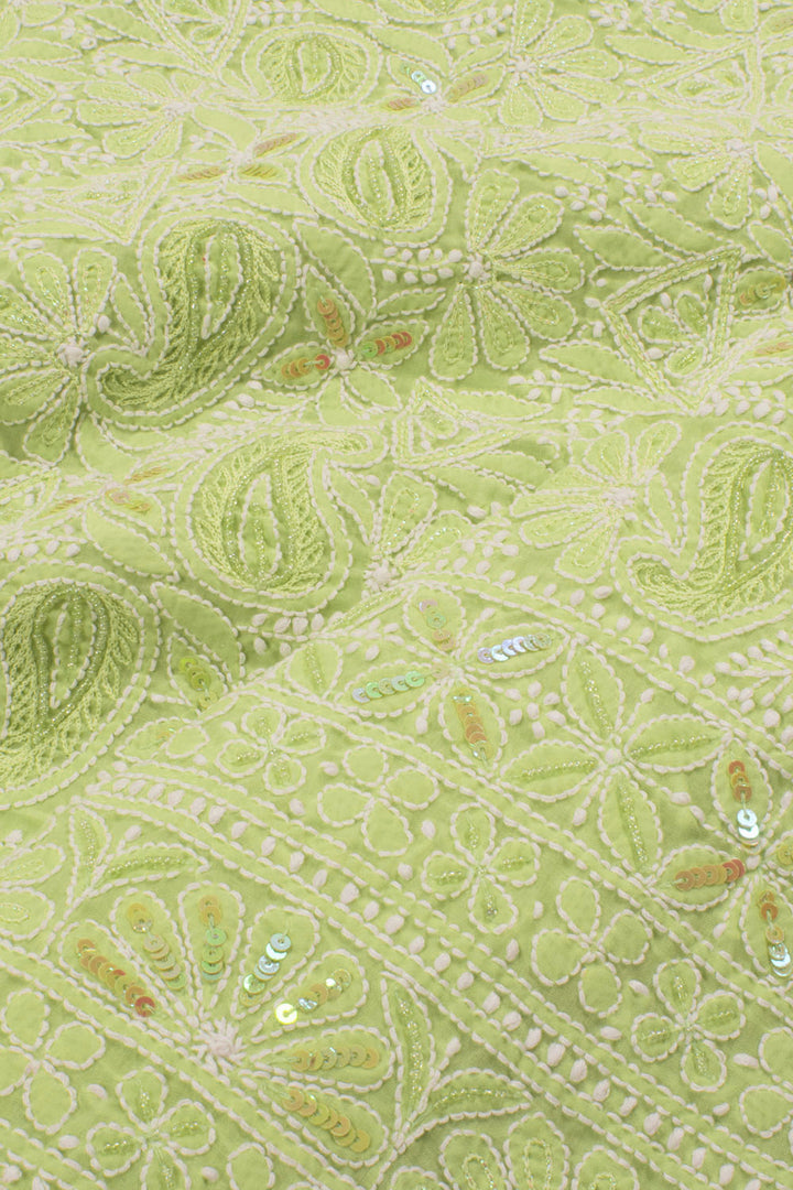 Chikankari Embroidered Cotton Salwar Suit Material 10057983