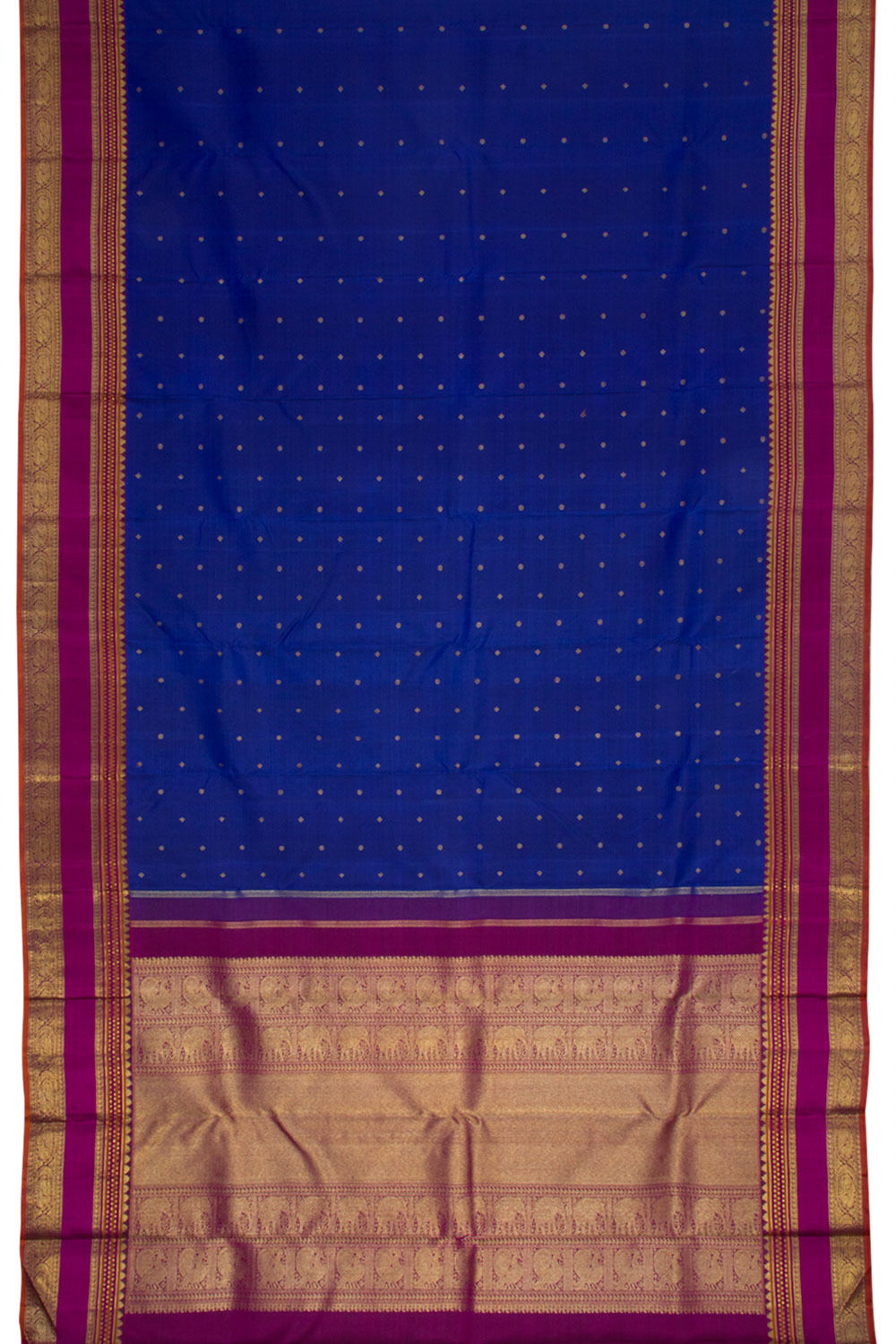 MS Blue Pure Zari Kanjivaram Silk Saree 10060893