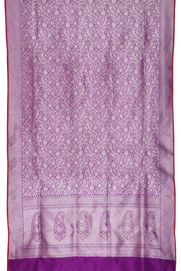 Grape Purple Handloom Brocade Banarasi Silk Saree 10059868
