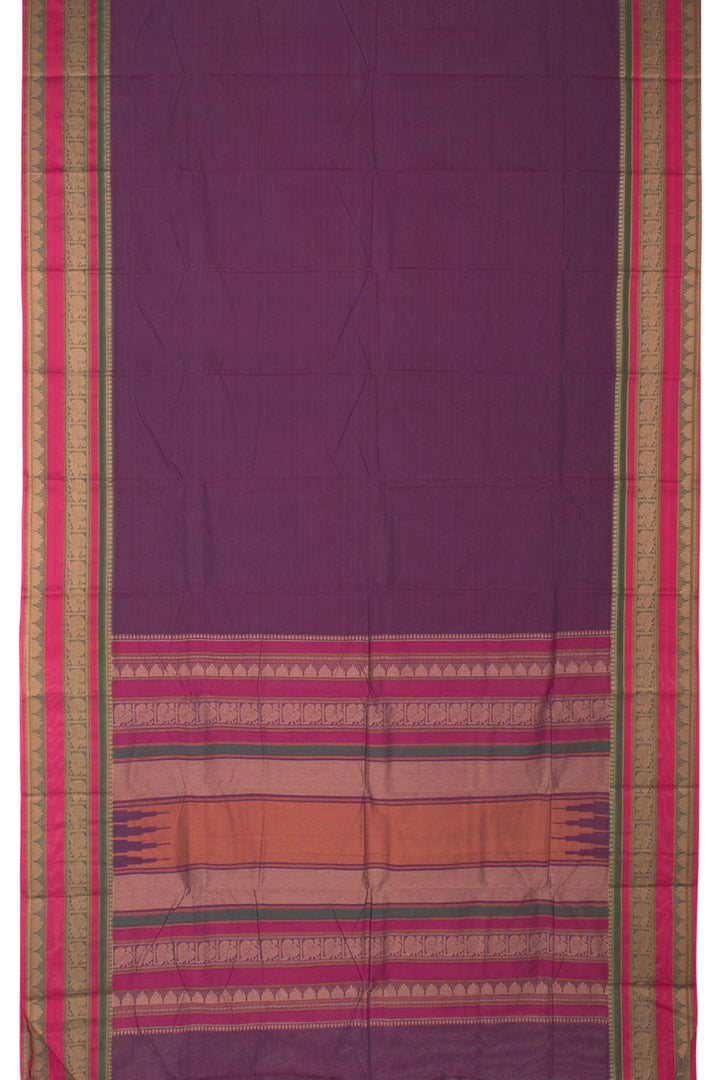 Midnight Violet Handloom Kanchi Cotton Saree 10059539