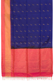 Navy Blue Handloom Kanjivaram Soft Silk Saree 10058477