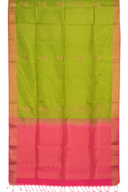 Lime Green Handloom Kanjivaram Soft Silk Saree 10059287