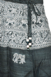 Hand Painted Madhubani Bhagalpur Tussar Silk Skirt 10057656