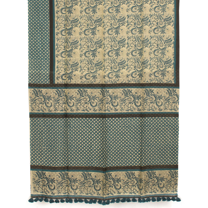 Hand Block Printed Chanderi Silk Cotton Saree 10055769