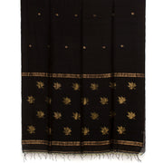 Black Handloom Bengal Jamdani Matka Silk Saree 10056362