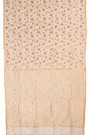 White Printed Chanderi Silk Cotton Saree 10059695