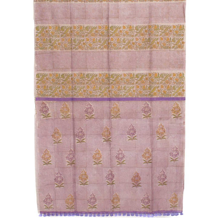 Hand Block Printed Chanderi Silk Cotton Saree 10055771