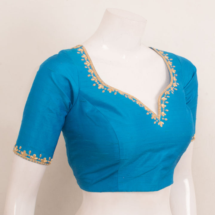 Handcrafted Embroidered Raw Silk Blouse 10051149