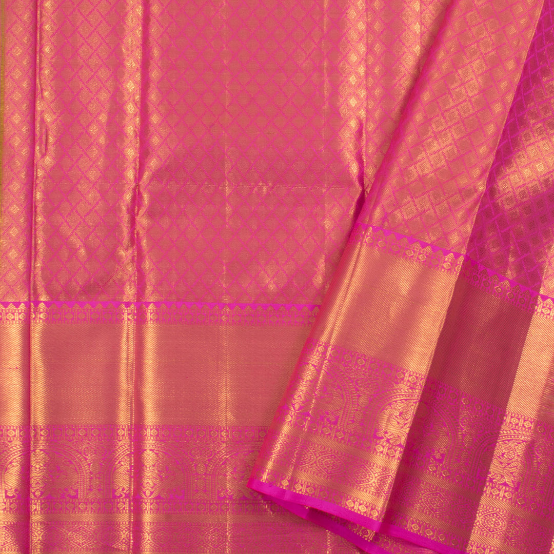Pure Tissue Silk Bridal Jacquard Korvai Kanjivaram Saree 10056421