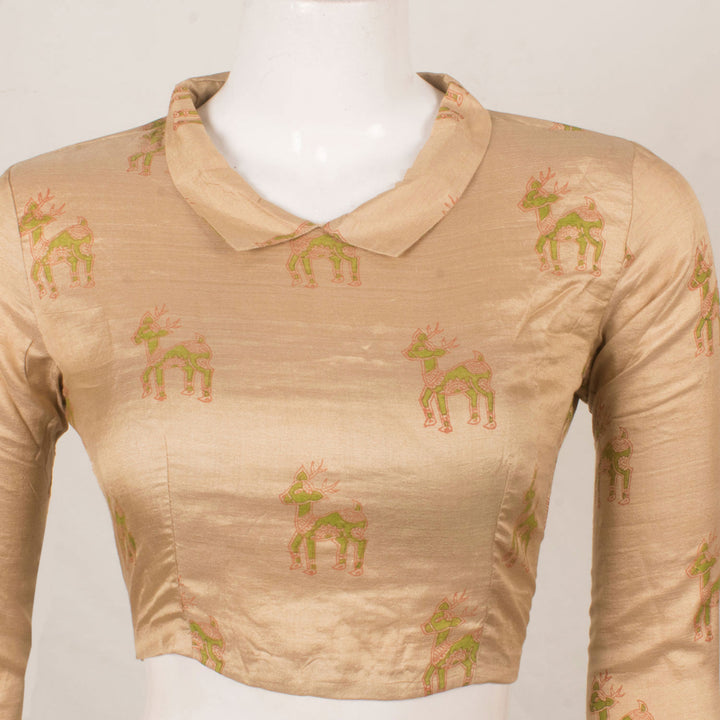 Madhubani Printed Silk Cotton Blouse 10057639